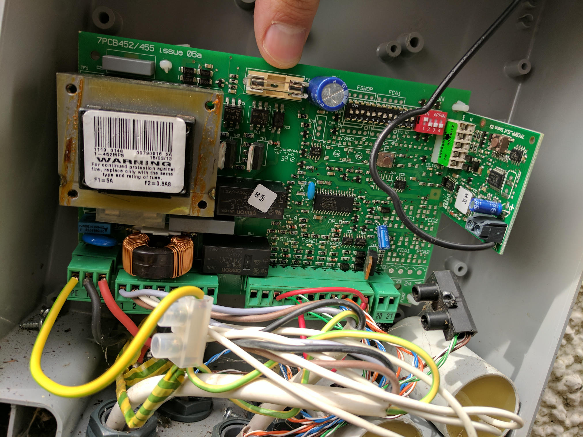 Faac Fuse Blowing 7pcb452 455 Issue 05a